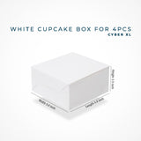 White Cupcake Box For 4pcs