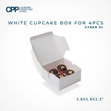 White Cupcake Box For 4pcs